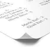 繊細なシルバー水平アルファベットの座席 ポスター (角)