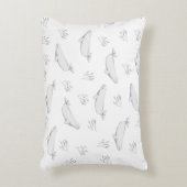 繊細なシロイルカと海藻のイラスト アクセントクッション (正面(垂直))