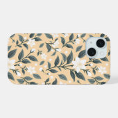 繊細なジャスミンの花柄 iPhone 15ケース (裏面横)
