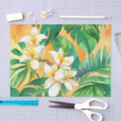 繊細なジャスミンの花 薄葉紙 (クラフト)