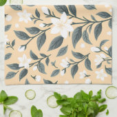 繊細なジャスミン花柄 キッチンタオル (折り畳み)