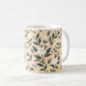 繊細なジャスミン花柄 コーヒーマグカップ (正面右)