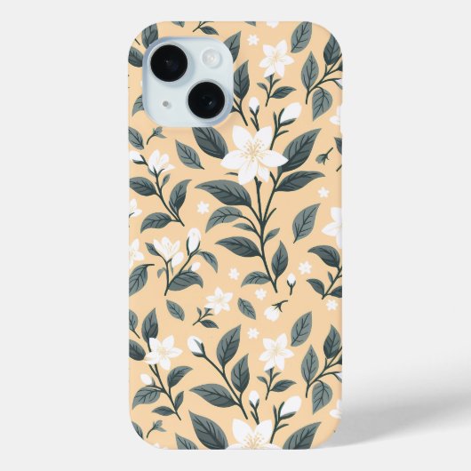 繊細なジャスミン花柄 Case-Mate iPhoneケース (裏面)