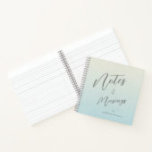 繊細なスクリプトのグラデーション青パーソナライズされた緑 ノートブック (内部)