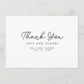 繊細なスクリプトのモダンでエレガントなお礼カード エンクロージャーカード (正面)