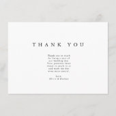 繊細なスクリプトのモダンでエレガントなお礼カード エンクロージャーカード (裏面)