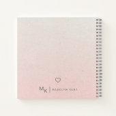 繊細なスクリプトグラデーションピンクパーソナライズされた色 ノートブック (裏面)