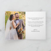 繊細なスクリプト結婚ハートの写真サンキューカード サンキューカード (内部)