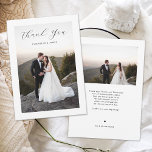 繊細なスクリプト結婚写真のサンキューカード サンキューカード<br><div class="desc">繊細なスクリプト結婚写真のサンキューカード</div>