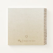 繊細なスクリプト金ゴールドグラデーシパーソナライズされたョン ノートブック (裏面)