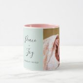 繊細なスクリプト2フォトコラージュ マグカップ (中央)