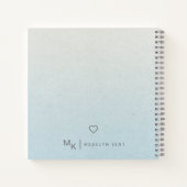 繊細なスクリプト グラデーション ブルー 個人用 ノートブック (裏面)