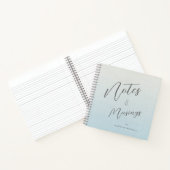 繊細なスクリプト グラデーション ブルー 個人用 ノートブック (内部)