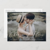 繊細なスクリプト 計画変更 延期のお知らせ 案内ポストカード (正面/裏面)