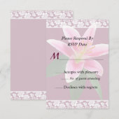 繊細なスターゲイザー・ユリのウェディング・招待状 招待状 (正面/裏面)