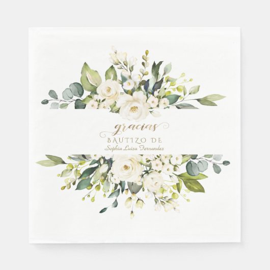 繊細なスペインのアイボリーホワイトフラワーガールボーティゾ スタンダードランチョンナプキン (正面)