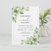 繊細なセージ緑のフローラ結婚ズ 招待状 (スタンド正面)