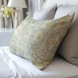 繊細なセージ緑のヴィンテージ黄色のパターンモリス 枕カバー