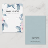 繊細なソフト赤面ブルーフローライヤリングディスプレイロゴ 名刺 (正面/裏面)