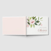 繊細なソフト ブラッシュ ピンク ローズ ブライダル シャワー ゲストブック (全面)