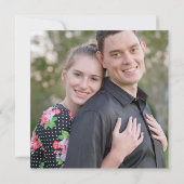 繊細なタイポグラフィ手文字スクエア結婚ズ 招待状 (裏面)