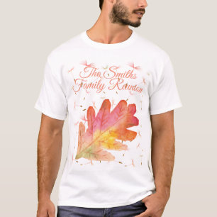 繊細なタンポポと秋の葉 Tシャツ