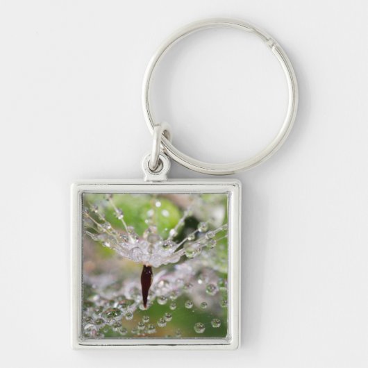 繊細なタンポポ抽象芸術 キーホルダー (正面)