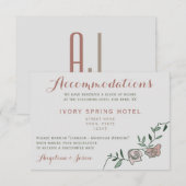 繊細なダスティローズのウェディングステイカード (正面/裏面)