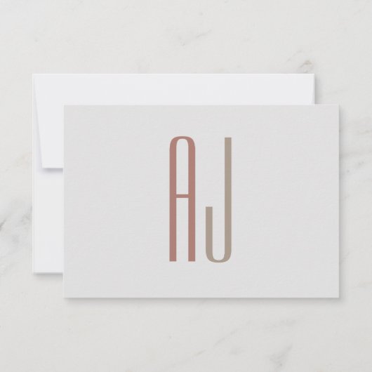 繊細なダスティーローズのウェディングステイカード (裏面)