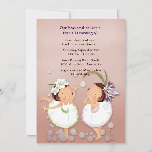 繊細なダンサーの招待状 招待状 (正面)