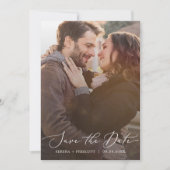 繊細なダークオーバーレイ写真テンプレート日付の保存 セーブザデート (正面)