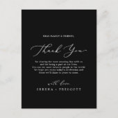 繊細なダークブラックサンキューカード披露宴 ポストカード (正面)