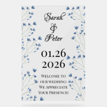 繊細なダークブルーのワイルドフラワーロマンチック結婚ズ