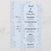 繊細なダークブルーのワイルドフラワーロマンチック結婚ズ メニュー (正面/裏面)