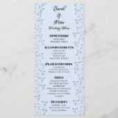 繊細なダークブルーのワイルドフラワーロマンチック結婚ズ メニュー (正面)