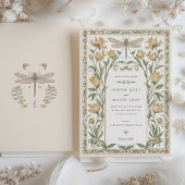 繊細なチューリップの新しい結婚式のトンボの花模様 招待状