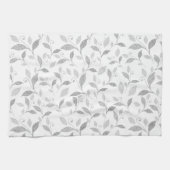 繊細なテクスチャのグレーフローラキッチンタオル キッチンタオル (横)