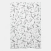 繊細なテクスチャのグレーフローラキッチンタオル キッチンタオル (縦)