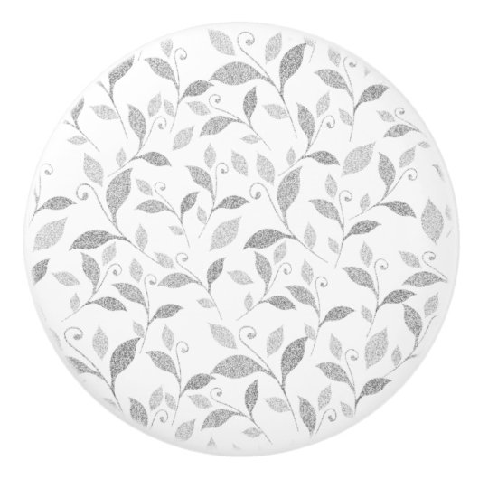 繊細なテクスチャグレーフローラセラミックノブ セラミックノブ (正面)