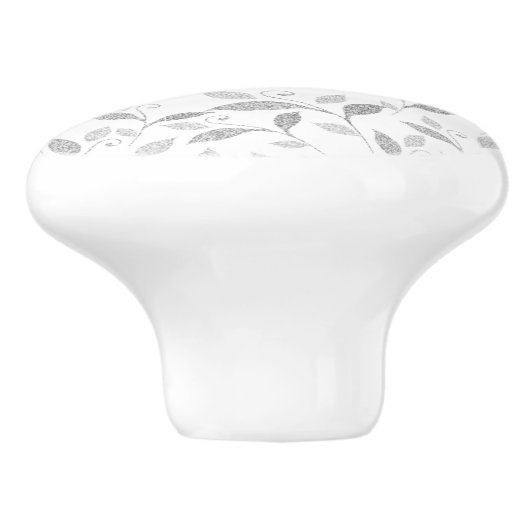 繊細なテクスチャグレーフローラセラミックノブ セラミックノブ (側面)