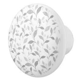 繊細なテクスチャグレーフローラセラミックノブ セラミックノブ