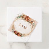 繊細なテラコッタブルゴーニュのセージフローライニシャル フェイバータグ (インサイチュ)