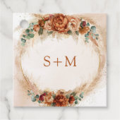 繊細なテラコッタブルゴーニュのセージフローライニシャル フェイバータグ (正面)