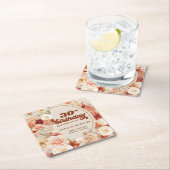 繊細なテラコッタ赤面タンサージュ30歳の誕生日 スクエアペーパーコースター (インサイチュ)