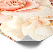 繊細なテラコッタ赤面タンセージフローラシーティング ポスター (角)