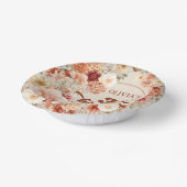 繊細なテラコッタ赤面タンセージフローラ30th ペーパーボウル (傾斜あり)