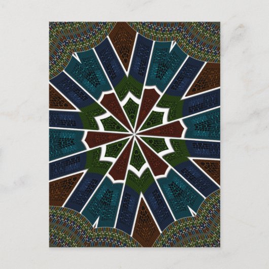 繊細なディテールに彩られたサリにインスパイアされたデザイン ポストカード (正面)