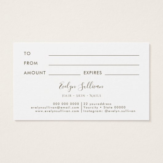 繊細なデイジーギフトカード (裏面)