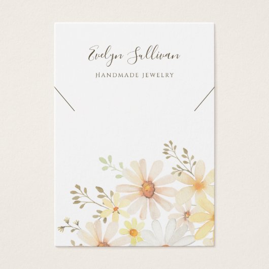 繊細なデイジーネックレス表示カード (正面)