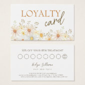 繊細なデイジーロイヤリティカード (正面&裏面)